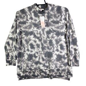 Womens New Directions Gray Tie Dye Pullover Sweatshirt Long Sleeve Size 1X